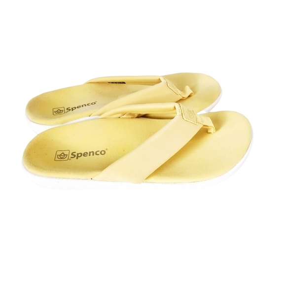 Spenco Yellow Thong Flip Flops with Arch Support Size 8 - Picture 3 of 5